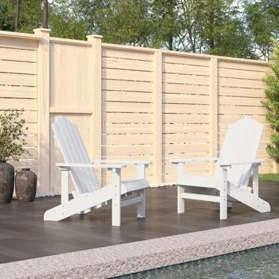 Vidaxl Patio Adirondack Chairs 2 Pcs Hdpe White