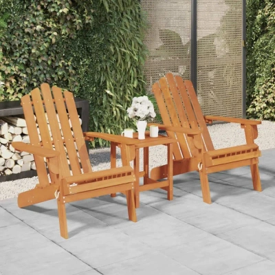Vidaxl Patio Adirondack Chairs 2 Pcs Solid Wood Acacia In Brown