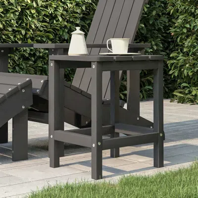 Vidaxl Patio Adirondack Table Anthracite 15"x15"x18.1" Hdpe In Gray