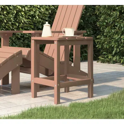 Vidaxl Patio Adirondack Table Brown 15"x15"x18.1" Hdpe