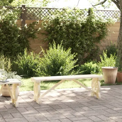 Vidaxl Patio Bench 45.3" Solid Wood Fir In Beige
