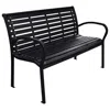 Vidaxl Patio Bench Black 45.7" Steel And Wpc