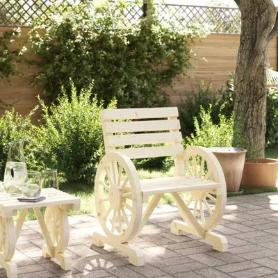 Vidaxl Patio Chair 22.8"x22.8"x30.9" Solid Wood Fir In Beige