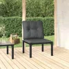 Vidaxl Patio Chair With Cushions Black And Gray Poly Rattan
