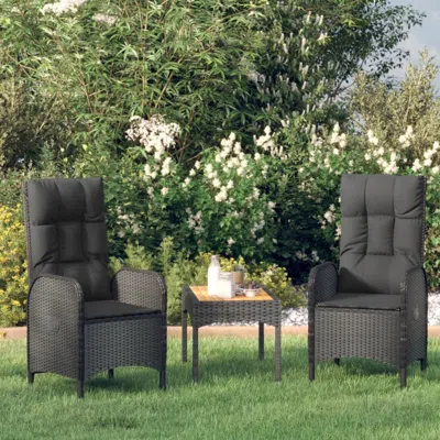 Vidaxl Patio Chairs 2 Pcs Poly Rattan Black In White