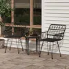 Vidaxl Patio Chairs 2 Pcs With Armrest Black 22"x25.2"x31.5" Pe Rattan
