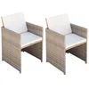 Vidaxl Patio Chairs 2 Pcs With Cushions And Pillows Poly Rattan Beige