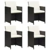 Vidaxl Patio Chairs 4 Pcs Poly Rattan Black