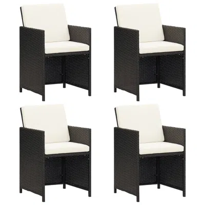 Vidaxl Patio Chairs 4 Pcs Poly Rattan Black