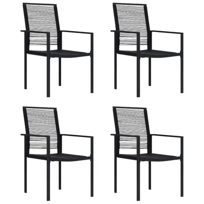 Vidaxl Patio Chairs 4 Pcs Pvc Rattan Black In Blue