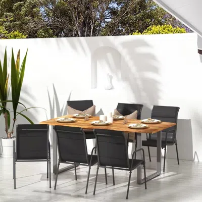 Vidaxl Patio Chairs 6 Pcs Steel And Textilene Black
