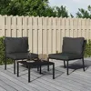 Vidaxl Patio Chairs With Gray Cushions 2 Pcs 23.6"x29.1"x31.1" Steel