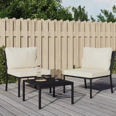 Vidaxl Patio Chairs With Sand Cushions 2 Pcs 23.6"x29.1"x31.1" Steel In Neutral