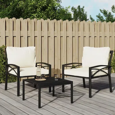 Vidaxl Patio Chairs With Sand Cushions 2 Pcs 26.8"x29.9"x31.1" Steel In Black