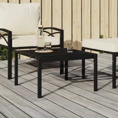 Vidaxl Patio Coffee Table Black 23.6"x23.6"x13.8" Steel