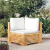 Vidaxl Patio Corner Sofa With Cream Cushions Solid Wood Teak