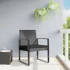 Vidaxl Patio Dining Chairs 2 Pcs Dark Gray Pp Rattan