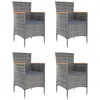 Vidaxl Patio Dining Chairs 4 Pcs Poly Rattan Gray