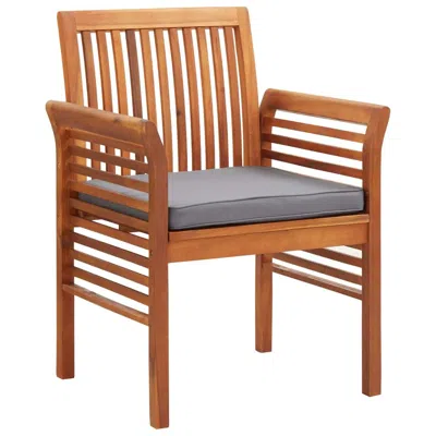 Vidaxl Patio Dining Chairs With Cushions 4 Pcs Solid Wood Acacia