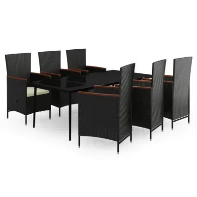 Vidaxl Patio Dining Set 3/5/7 Piece Multi Colors 31.5"/55.1" Table Length In Transparent