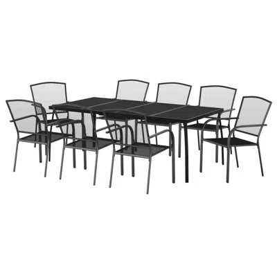 Vidaxl Patio Dining Set Outdoor Table And Chair Furniture Anthracite Steel