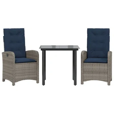 Vidaxl Patio Dining Set With Cushions Poly Rattan, Square Table In Black
