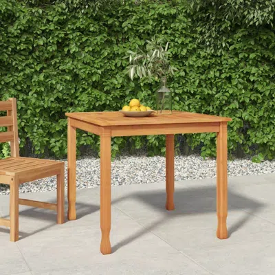 Vidaxl Patio Dining Table 33.5"x33.5"x29.5" Solid Wood Teak In Neutral