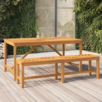 Vidaxl Patio Dining Table 59.1"x35.4"x29.1" Solid Wood Acacia In Brown