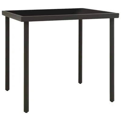 Vidaxl Patio Dining Table Anthracite 31.5"x31.5"x28.3" Glass And Steel In Black