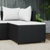 Vidaxl Patio Footrest With Cushion Black Poly Rattan