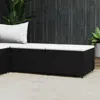 Vidaxl Patio Footrests With Cushions 2 Pcs Black Poly Rattan