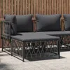 Vidaxl Patio Footstool With Cushion Anthracite Woven Fabric