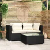 Vidaxl Patio Furniture Set 3 Piece With Cushions Black Poly Rattan