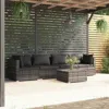 Vidaxl Patio Furniture Set 5 Piece With Cushions Poly Rattan Gray