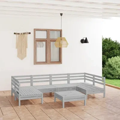 Vidaxl Patio Furniture Set 7 Piece Garden Sectional Sofa Set Solid Wood Pine In White