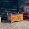 Shop Vidaxl Patio Storage Bench With Cushion 35.8" Solid Wood Acacia