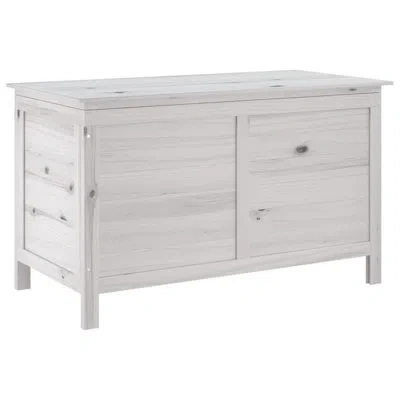 Vidaxl Patio Storage Box With Lid For Outdoor Garden Furniture Solid Wood Fir In White