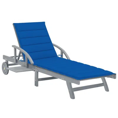 Vidaxl Patio Sun Lounger With Cushion Solid Wood Acacia