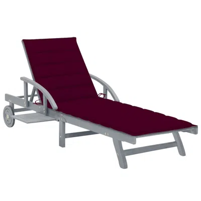 Vidaxl Patio Sun Lounger With Cushion Solid Wood Acacia