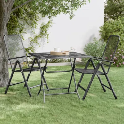 Vidaxl Patio Table 31.5"x31.5"x28.3" Expanded Metal Mesh Anthracite