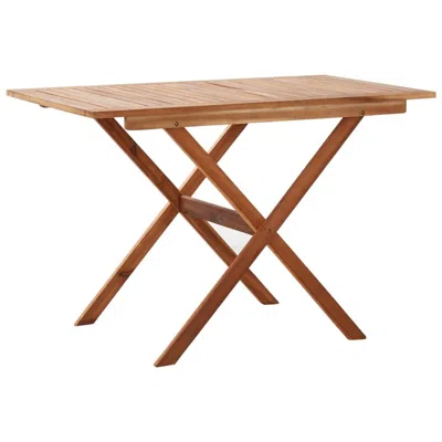 Vidaxl Patio Table 43.3"x26.4"x29.1" Solid Acacia Wood In Brown
