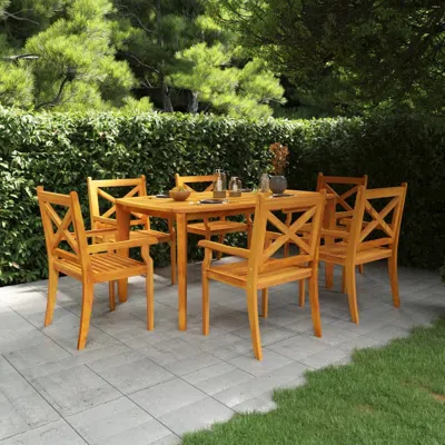 Vidaxl Patio Table 63"x35.4"x29.5" Solid Wood Acacia In Brown