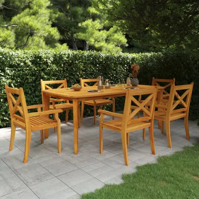 Vidaxl Patio Table 78.7"x39.4"x29.5" Solid Wood Acacia In Brown