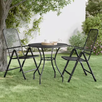 Vidaxl Patio Table Ã˜31.5"x28.3" Expanded Metal Mesh Anthracite In Brown