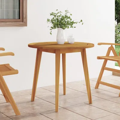 Vidaxl Patio Table Ã˜33.5"x29.5" Solid Wood Acacia In Brown
