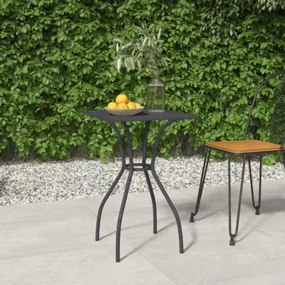 Vidaxl Patio Table Anthracite 19.7"x19.7"x28.3" Steel Mesh In Brown