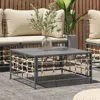 Vidaxl Patio Table Anthracite 27.6"x27.6"x13.4" Poly Rattan