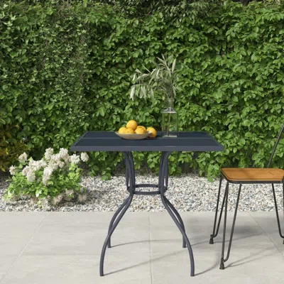 Vidaxl Patio Table Anthracite 31.5"x31.5"x28.5" Steel Mesh In Blue