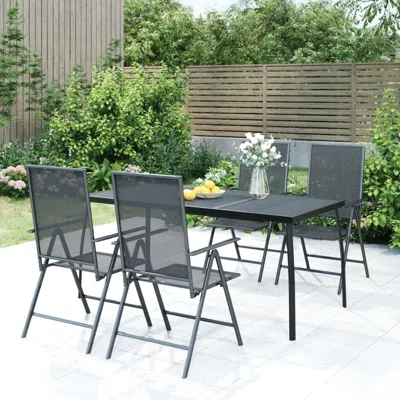 Vidaxl Patio Table Anthracite 65"x31.5"x28.3" Steel Mesh In Gray