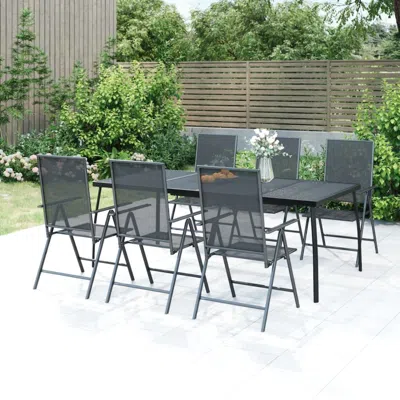Vidaxl Patio Table Anthracite 78.7"x39.4"x28.3" Steel Mesh In Gray